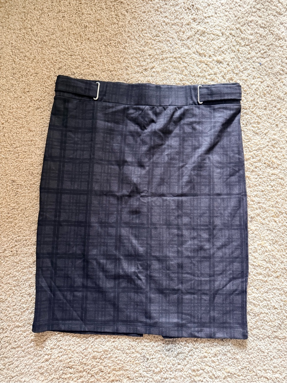 Messini Women's Gray Plaid Pencil Skirt Size XL Career Office Stretch